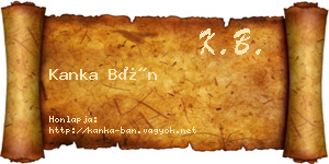 Kanka Bán névjegykártya